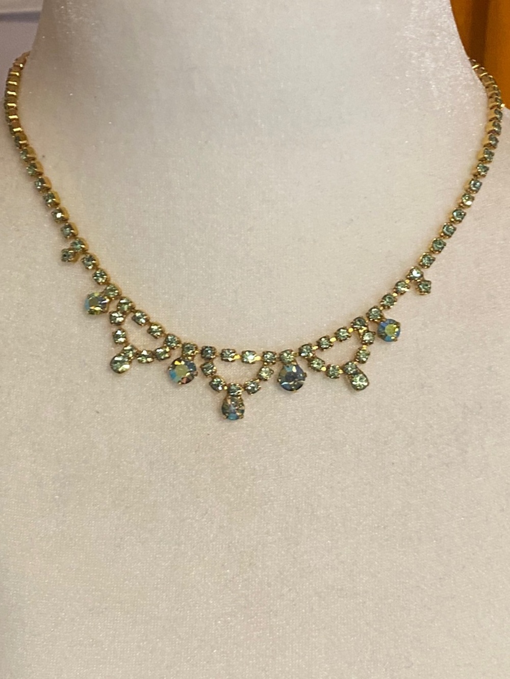 Vintage AUSTRIA Crystal gold necklace
